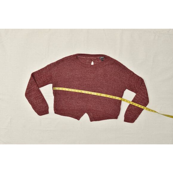Express Women's Size XS Split Hem Crewneck Pullover Sweater Maroon Red - Picture 4 of 8